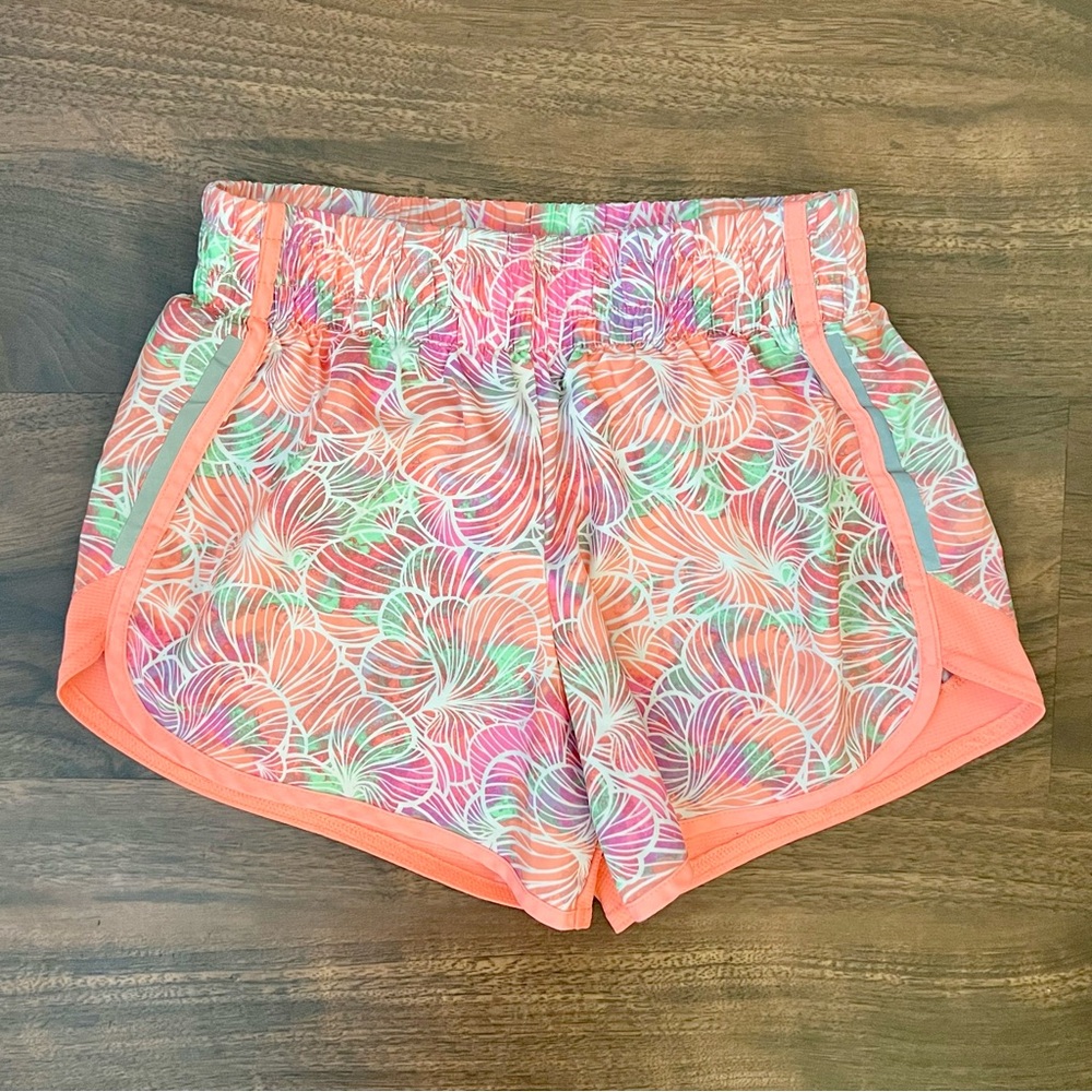 Athletic Works Colorful Lined Printed Active Running Shorts Girl’s Large (10-12)